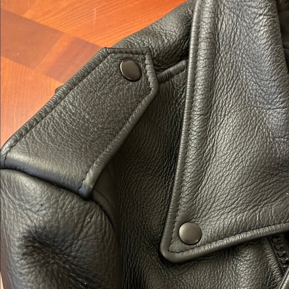 Leather Biker Jacket in Black Made in USA Riders Motorcycle - Picture 6 of 8